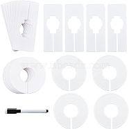 Nbeads 61Pcs 3 Style Rectangle & Flat Round Blank Clothing Rack Size Divider and Dry Erase Markers with Magnetic Cap, White, 61pcs/set(AJEW-NB0002-70)