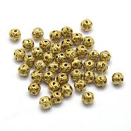 Brass Filigree Beads, Filigree Ball, Lead Free & Cadmium Free & Nickel Free, Round, Raw(Unplated), 4mm, Hole: 1mm(KK-A143-08C-RS)