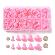 106Pcs Triangle Plastic Doll Craft Safety Noses, with 106Pcs Spacer, Toy Accessories, Pink, 9x6x15.5mm(DIY-P081-A03)