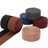 Elite 15M 6 Colors Polyester Thick Elastic Wide Band, for Webbing Garment Sewing Accessories, Flat, Mixed Color, 39mm, about 2.5m/color(DIY-PH0017-30B)