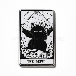 Tarot Theme Printed Acrylic Pendants, Rectangle with Cat Pattern Charms, The Devil  XV, 39x24x2.5mm, Hole: 1.8mm(MACR-G061-04A)
