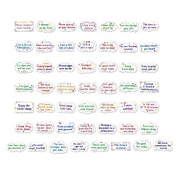 50Pcs Inspirational Cartoon English Word Paper Sticker Label Set, Adhesive Label Stickers, for Suitcase & Skateboard & Refigerator Decor, Mixed Color, 32~44x62~70x0.25mm(DIY-G078-02)