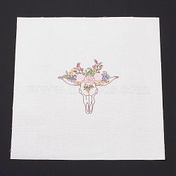 DIY Embroidery Fabric with Eliminable Pattern, Embroidery Cloth, Square, Cow Pattern, 28x27.6x0.05cm(DIY-P032-B04)