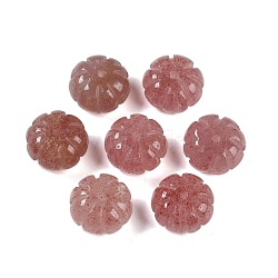 Natural Strawberry Quartz Beads, Pumpkin, 14x9mm, Hole: 1.2mm(G-G124-02E)