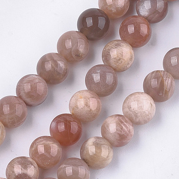 Natural Sunstone Beads Strands, Grade A, Round, 12mm, Hole: 1mm, about 33~37pcs/strand, 15.3 inch