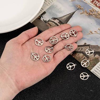 Peace Sign 201 Stainless Steel Pendants(STAS-R071-20)-3