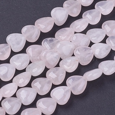10mm MistyRose Heart Rose Quartz Beads