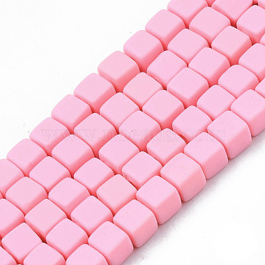 Pink Cube Polymer Clay Beads