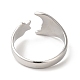 304 Stainless Steel Star & Moon Open Cuff Ring for Women(RJEW-E063-07P)-3