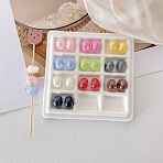 Transparent Acrylic European Beads, Large Hole Beads, Bead in Bead, Rondelle, with Glitter Powder, Mixed Color, 13.3x9mm, Hole: 4.5mm(OACR-N163-26)