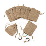 20Pcs Rectangle Polyester Imitation Burlap Packing Pouches Drawstring Bags, for Christmas, Wedding Party and DIY Craft Packing, Peru, 9x7cm(ABAG-TA0001-95B)