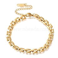 Ion Plating(IP) 304 Stainless Steel Panther Chain Bracelets for Women Men, Real 18K Gold Plated, 6-1/4 inch(16cm)(BJEW-H613-02G)