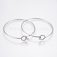 304 Stainless Steel Expandable Bangle Making, Stainless Steel Color, 2-3/8 inchx2-1/2 inch(60x63mm)(STAS-F148-01P)