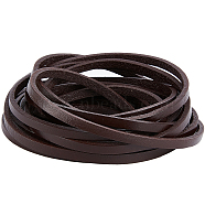 Flat Cowhide Leather Cord, for Jewelry Making, Coconut Brown, 5x3mm(WL-GF0001-09D-02)