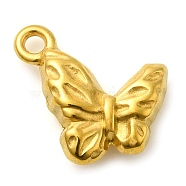 Ion Plating(IP) 304 Stainless Steel Pendants, Butterfly Charm, Real 18K Gold Plated, 16x16x5mm, Hole: 2mm(STAS-M070-07G)