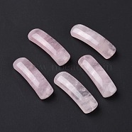 Natural Rose Quartz Connector Charms, Curved Tube, Arch, 36~37x10.5~11x5.5~6mm, Hole: 1.2mm(G-D460-02L)