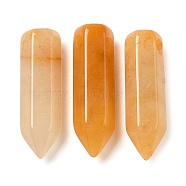 Natural Topaz Jade Pointed Pendants, Faceted Bullet Shaped Charms, 20~20.5x6.5~7x6~6.5mm, Hole: 1.6mm(G-C158-05G)