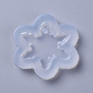 Christmas Pendant Food Grade Silicone Molds, Resin Casting Molds, For UV Resin, Epoxy Resin Jewelry Making, Snowflake, White, 39x39x7mm, Hole: 3mm, Inner Diameter: 28x28mm(DIY-L026-087A)