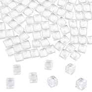 Plastic Beads, No Hole, Square, Clear, 8x8x8mm, 400pcs(KY-CP0001-16A)