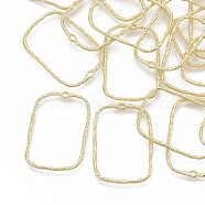 Alloy Open Back Bezel Pendants, For DIY UV Resin, Epoxy Resin, Pressed Flower Jewelry, Rectangle, Light Gold, 33x23.5x1.5mm, Hole: 1.2mm(X-PALLOY-S121-81B)