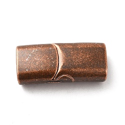 Ion Plating(IP) 304 Stainless Steel Magnetic Slide Lock Clasps, Rectangle, Red Copper, 24.5x12x7.5mm, Hole: 10.5x5mm(STAS-P325-03A-R)