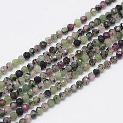 Natural Ruby in Zoisite Bead Strands, Faceted, Round, 2mm, Hole: 0.5mm, about 170~180pcs/strand, 12.9~13.3 inch(330~340mm)(G-G936-2mm-24)