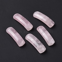 Natural Rose Quartz Connector Charms, Curved Tube, Arch, 36~37x10.5~11x5.5~6mm, Hole: 1.2mm(G-D460-02L)