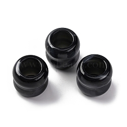 Two Tone Opaque Acrylic Beads, Grooved Column, Black, 25x27mm, Hole: 16mm(OACR-Z025-01F)