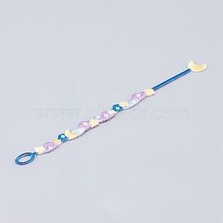 Embroidery Bracelets for Girls, Moon with Star, Colorful, 7-7/8 inch(20cm)(BJEW-H535-03)