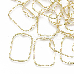 Alloy Open Back Bezel Pendants, For DIY UV Resin, Epoxy Resin, Pressed Flower Jewelry, Rectangle, Light Gold, 33x23.5x1.5mm, Hole: 1.2mm(X-PALLOY-S121-81B)