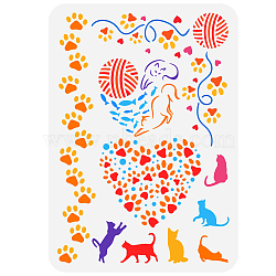 Plastic Drawing Painting Stencils Templates, for Painting on Scrapbook Fabric Tiles Floor Furniture Wood, Rectangle, Cat Shape, 29.7x21cm(DIY-WH0396-581)