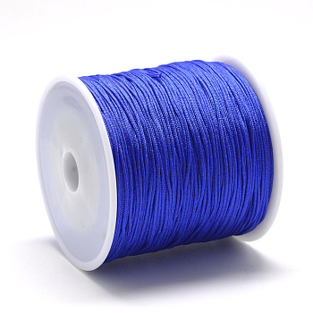 Nylon Thread, Chinese Knotting Cord, Blue, 1mm, about 284.33 yards(260m)/roll