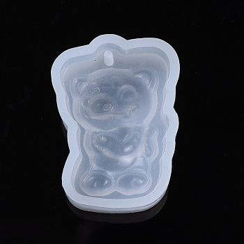 Chinese Zodiac Pendant Silicone Molds, Resin Casting Molds, For UV Resin, Epoxy Resin Jewelry Making, Tiger, 29x21x10mm, Inner Size: 26x18mm