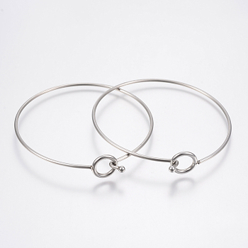 304 Stainless Steel Expandable Bangle Making, Stainless Steel Color, 2-3/8 inchx2-1/2 inch(60x63mm)