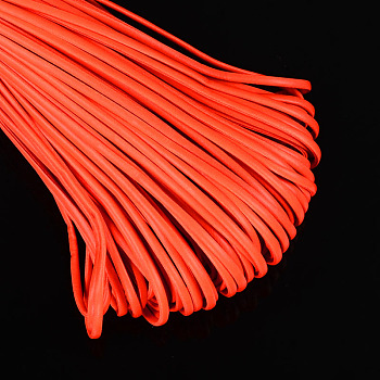 PU Leather Cord, Imitation Leather Cord, Flat, Orange Red, 4x2mm, about 103.89 yards(95m)/bundle