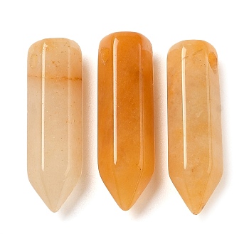 Natural Topaz Jade Pointed Pendants, Faceted Bullet Shaped Charms, 20~20.5x6.5~7x6~6.5mm, Hole: 1.6mm