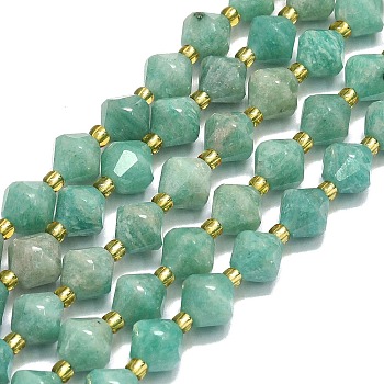 Natural Amazonite Beads Strands, Rhombus, 8~8.5x8~8.5mm, Hole: 1mm, about 37pcs/strand, 15.35''(39cm)