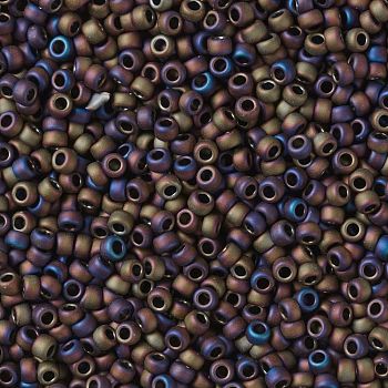 TOHO Round Seed Beads, Japanese Seed Beads, (615) Matte Color Iris Purple, 15/0, 1.5mm, Hole: 0.7mm, about 3000pcs/10g
