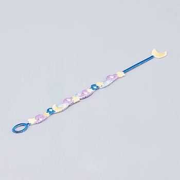 Embroidery Bracelets for Girls, Moon with Star, Colorful, 7-7/8 inch(20cm)