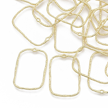 Alloy Open Back Bezel Pendants, For DIY UV Resin, Epoxy Resin, Pressed Flower Jewelry, Rectangle, Light Gold, 33x23.5x1.5mm, Hole: 1.2mm