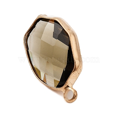 Light Gold Tan Oval Brass+Glass Stud Earring Findings