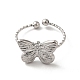 304 Stainless Steel Butterfly Open Cuff Rings for Women(RJEW-H136-05P)-2