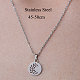 201 Stainless Steel Hollow Leaf Pendant Necklace(NJEW-OY001-22)-3