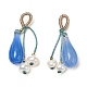 Natural Blue Agate Teardrop Pendant Decorations(AJEW-P108-04G)-2