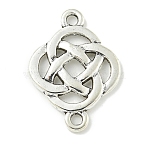 Tibetan Style Alloy Connector Charms, Knot Links, Lead Free & Cadmium Free, Antique Silver, 24.5x18x2mm, Hole: 2mm, about 581pcs/1000g(TIBE-I026-6023AS)