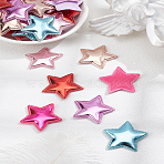 72Pcs 6 Colors Non-Woven Fabric Ornament Accessories, Star, 36x36x1.5mm, 12pcs/color(PATC-LP0001-08C)