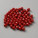 Acrylic Beaded, Faceted, FireBrick, 7.5x8mm, Hole: 1.6mm, about 2000pcs/500g(OACR-WH0045-06B)