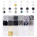 576Pcs 24 Style Round Beads Jewelry Making Fiding Kit, Including Opaque & Transparent & Imitation Pearl & Gemstone & Cat Eye & Star Pattern Acrylic & Plastic & Resin Beads, Mixed Color, 7.5~8x7~8mm, 24pcs/style(DIY-PH0008-07)