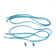 Spandex High Elastic Yarn Shoelaces, with Aluminum Buckles, Flat, Deep Sky Blue, 18~1020x6~8x1.5~8mm, 4pcs/set(DIY-WH0225-80C)