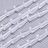 Glass Beads Strands, Faceted, Cone, Clear, 8x4mm, Hole: 1mm, about 72pcs/strand, 18 inch(EGLA-E007-01)